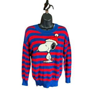 Womens Peanuts Snoopy Striped Holiday Graphic